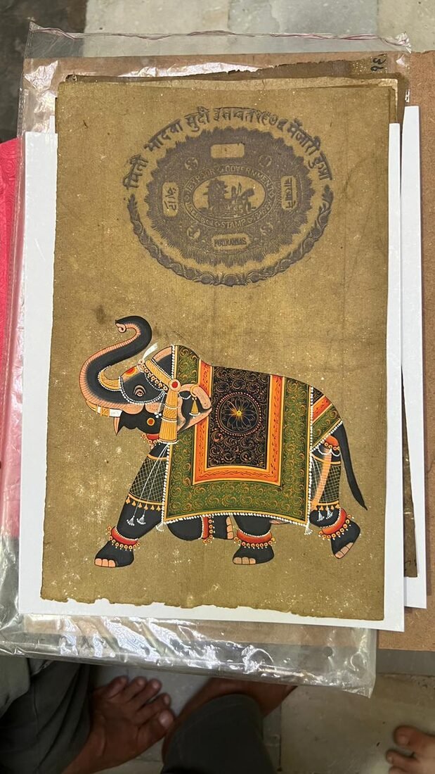 Royal elephant miniature painting